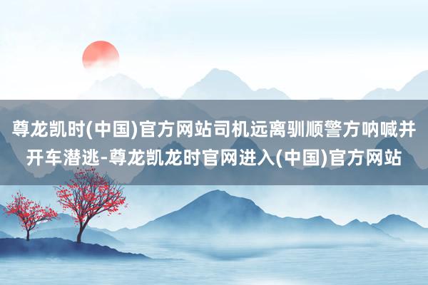 尊龙凯时(中国)官方网站司机远离驯顺警方呐喊并开车潜逃-尊龙凯龙时官网进入(中国)官方网站