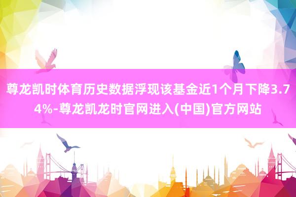 尊龙凯时体育历史数据浮现该基金近1个月下降3.74%-尊龙凯龙时官网进入(中国)官方网站