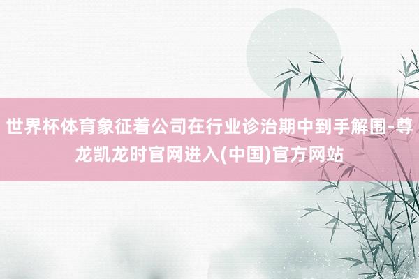世界杯体育象征着公司在行业诊治期中到手解围-尊龙凯龙时官网进入(中国)官方网站