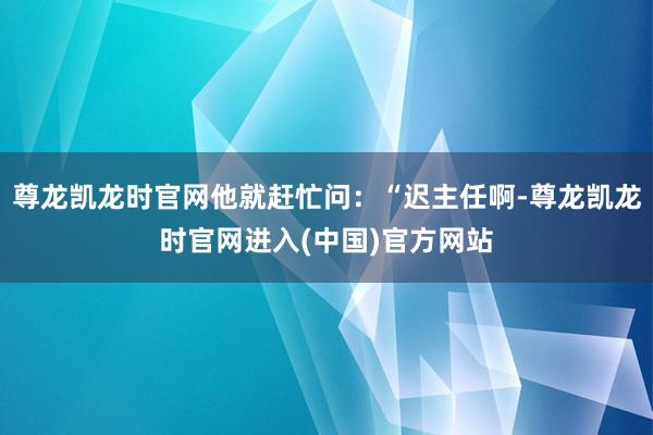 尊龙凯龙时官网他就赶忙问：“迟主任啊-尊龙凯龙时官网进入(中国)官方网站