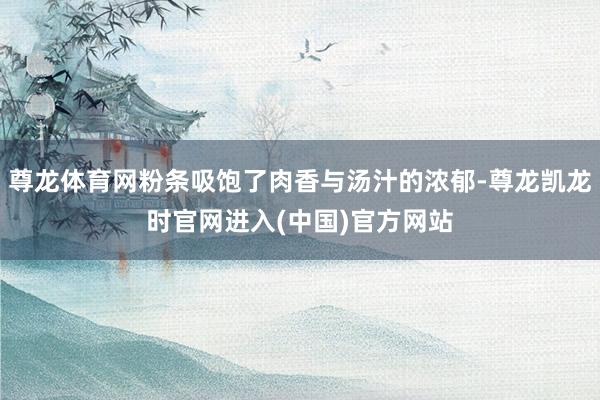 尊龙体育网粉条吸饱了肉香与汤汁的浓郁-尊龙凯龙时官网进入(中国)官方网站