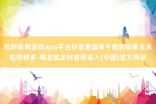 凯时体育游戏app平台好意思国等于借的钱像玉米粒同样多-尊龙凯龙时官网进入(中国)官方网站