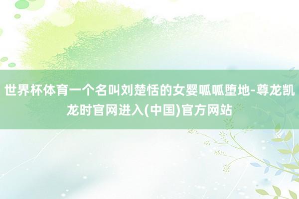 世界杯体育一个名叫刘楚恬的女婴呱呱堕地-尊龙凯龙时官网进入(中国)官方网站
