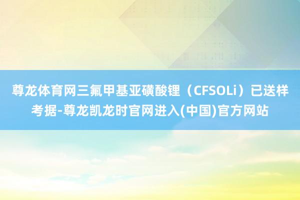 尊龙体育网三氟甲基亚磺酸锂（CFSOLi）已送样考据-尊龙凯龙时官网进入(中国)官方网站