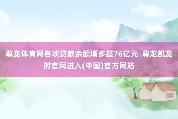 尊龙体育网各项贷款余额增多超76亿元-尊龙凯龙时官网进入(中国)官方网站