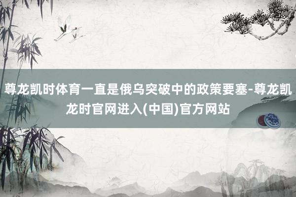 尊龙凯时体育一直是俄乌突破中的政策要塞-尊龙凯龙时官网进入(中国)官方网站